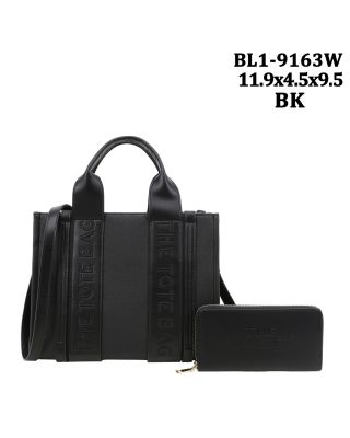 BL1-9163W BK TOTE BAG WITH WALLET