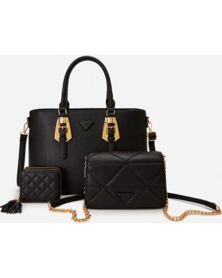 LF401-T3 BK DESIGNER HANDNAG WITH CROSSBODY WALLET SET