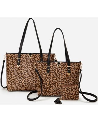 LE305-T3 BK 2 LEPERD HANDBAG WITHWALLET