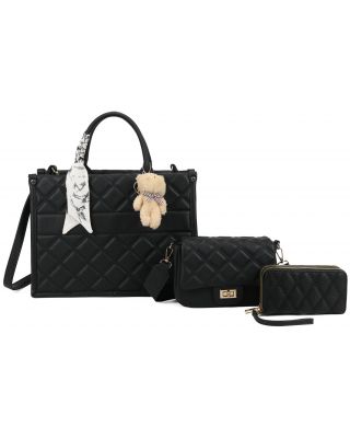 DA22550-T3 BK HANDBAG AND CROSSBODY WITH WALLET