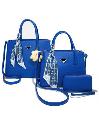 PU-211027-T3 BL 2 HANDBAGS WITH WALLET SET