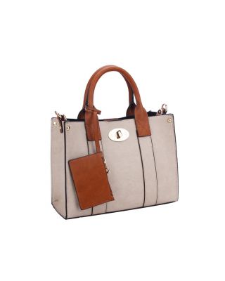 WU061 BR FASHION SATCHEL 3 IN 1 BAG