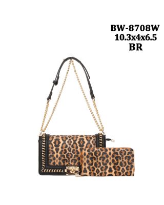 BW-8708W BR LEPERD ANIMAL WITH WALLET