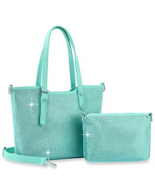 BWF-2002 TQ BLING TOTE BAG 2PC SETS