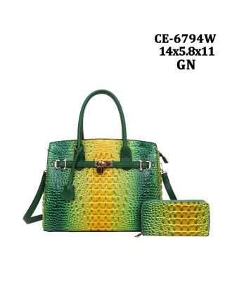CE-6794W GN RAINBOW CROCO WITH WALLET