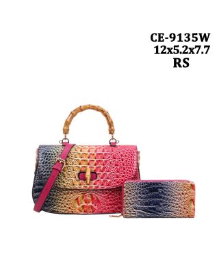 CE-9135W RS CROCO DESIGNER BAG WITH WALLET