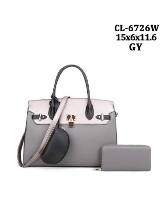 CL-6726W GY SACHEL 3PC SETS WITH WALLET