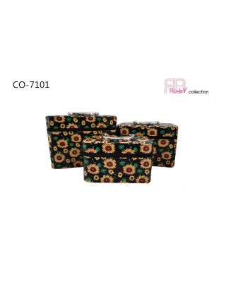 CO-7101 BK 3PC COSMETIC CASE