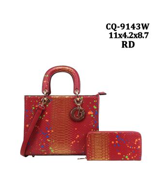 CQ-9143W RD DESIGNER BAG WITH WALLET