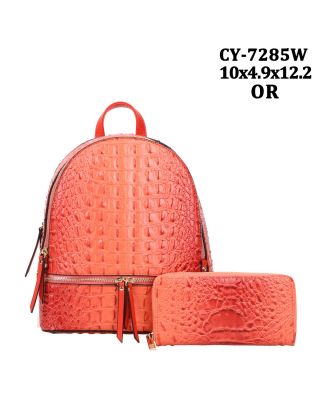 CY-7285W OR CROCO BACKPACK WITH WALLET