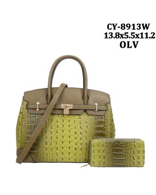 CY-8913W OLV CROCO SACHAL WITH WALLET