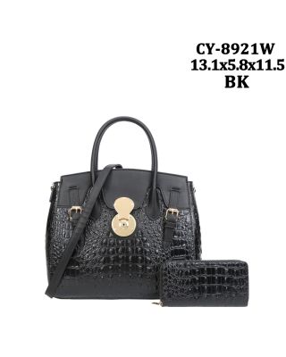 CY-8921W BK CROCO BWG WITH WALLET