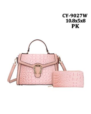 CY-9027W PK CROCO WITH WALLET