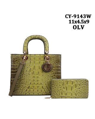 CY-9143W OLV CROCO WITH BAG