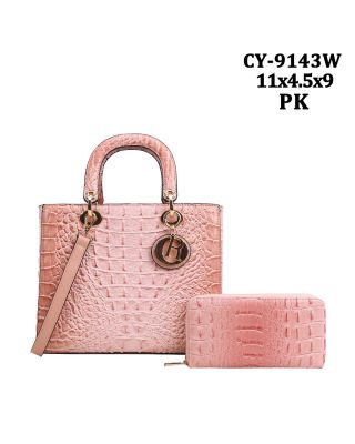 CY-9143W PK CROCO WITH BAG