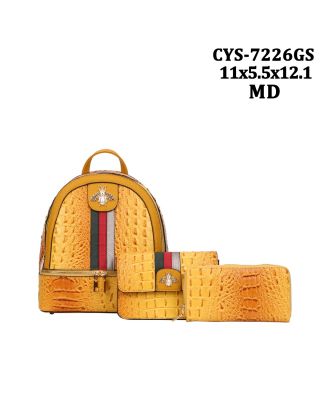 CYS-7226GS MD CROCO BACKPACK 3PC SETS