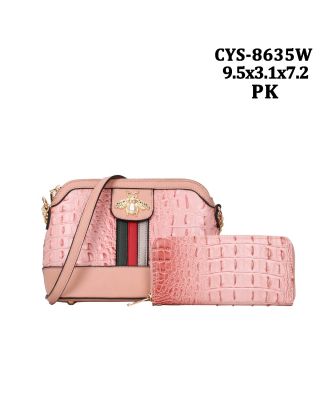 CYS-8635W PK CROCO LEATHER WITH WALLET