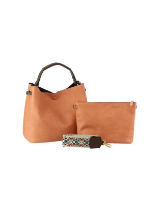 QC-0731 CL 2PC WITH HOBO BAG GUITAR STRIPE