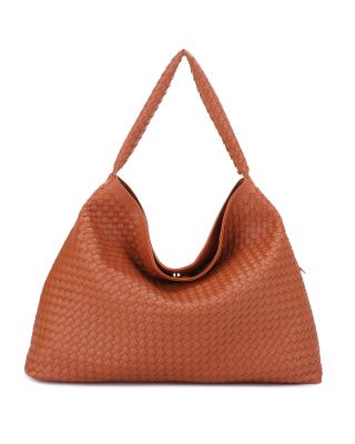 DJ85082 BR DESIGNER WOVEN HOBO BAG