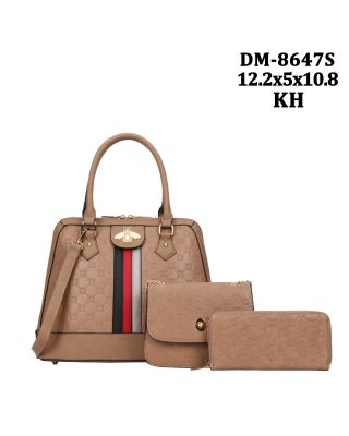 DM-8647S KH 3PC BEE PURSE WITH WALLET