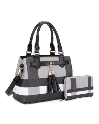 DP95051BX2  BR/BK PLATE CROSS BODY  WITH WALLET