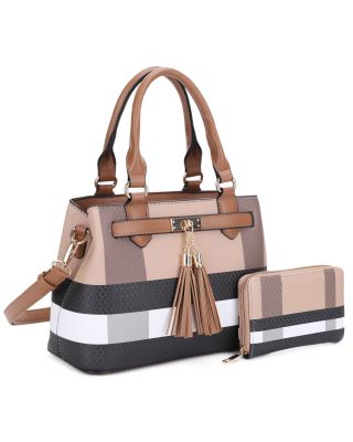 DP95051BX2  BR/BR PLATE CROSS BODY  WITH WALLET
