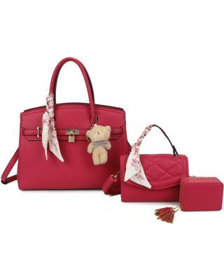 PU24126-T3 DRF 2HANDBAG WITH WALLET SET
