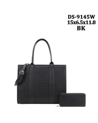 DS-9145W BK DESIGNER TOTE BAG WITH WALLET