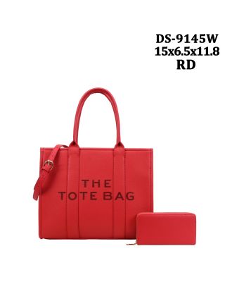 DS-9145W RD DESIGNER TOTE BAG WITH WALLET