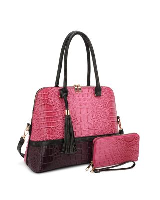 ES-3087B FU/PLM CROCO BAG WITH WALLET
