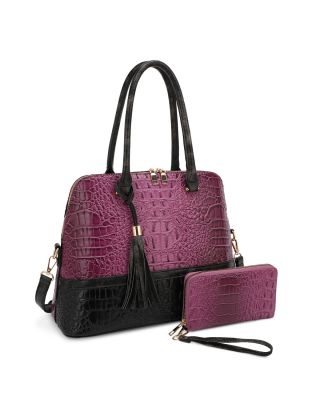 ES-3087B PP/BK CROCO BAG WITH WALLET