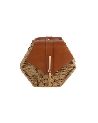 EWB065 BR CROSS BODY STRAW BAG