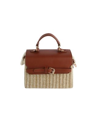 EWB070 BR STRAW CROSS BODY BAG