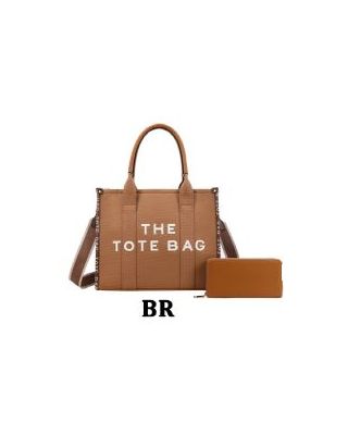 FB-1176W BR DESIGNER THE TOTE BAG WITH WALLET