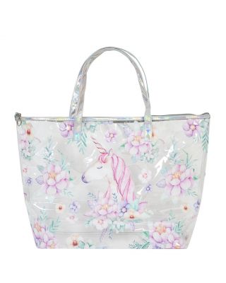 FC0112-6 CLEAR WITH CUTE PRINTED TOTE BAG