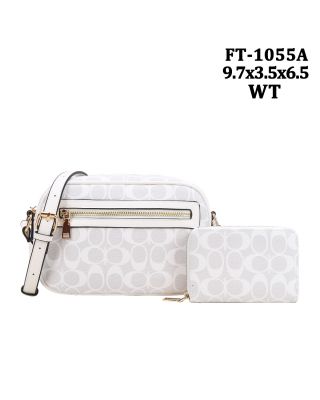 FT-1055A WT MONO GLAM CROSS BODY BAG WITH WALLET