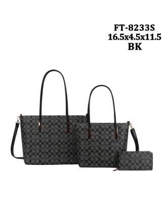 FT-8233S BK MONOGLAM DESIGNER 3PC SETS