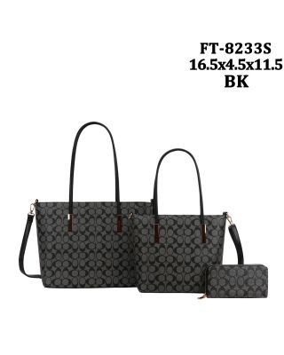 FT-8233S BLK1 MONOGLAM DESIGNER 3PC SETS