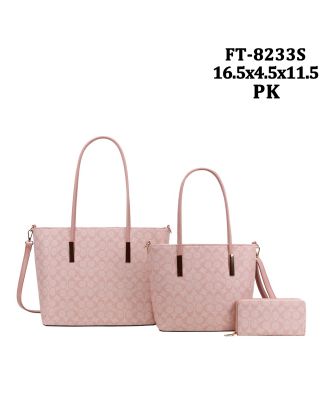 FT-8233S PINK MONOGLAM DESIGNER 3PC SETS