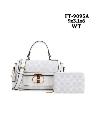 FT-9095A GN MONOGRAM CROSSDODY BAG WITH WALLET