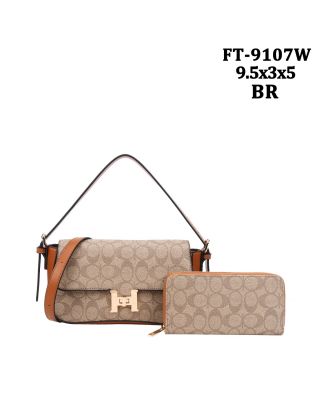 FT-9107W BR CROSBODY MONOGLAM WITH WALLET