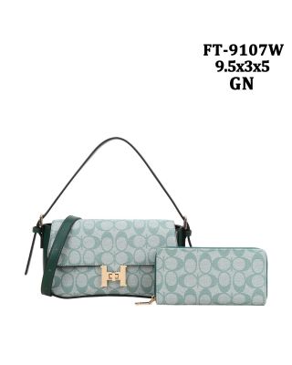 FT-9107W GN CROSBODY MONOGLAM WITH WALLET