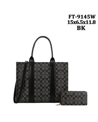 FT-9145W BK DESIGNER MONOGLAM WITH WALLET