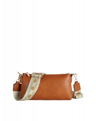 GL-0072 BR CROSS BODY WITH GUITAR STRIPE