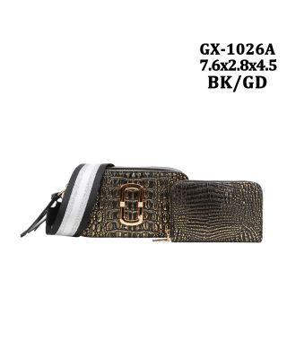 GX-1026K BK/GD DESIGNER CROSSBODY BAG WITH WALLET