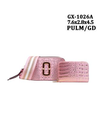 GX-1026A PLUM/GD DESIGNER CROSSBODY BAG WITH WALLET