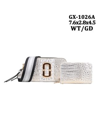 GX-1026K WT/GD DESIGNER CROSSBODY BAG WITH WALLET