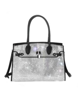 HD3762 CL  Rhinestones Satchel Double Handle With Strap