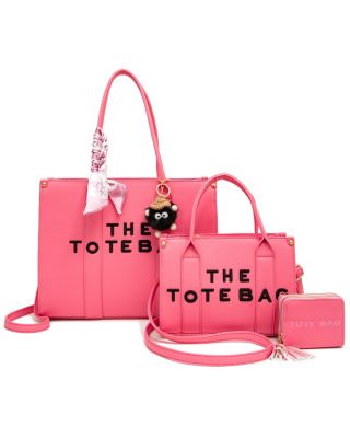 PU-25519-T3 HOTPK 2 THE TOTE BAG 2 HANDBAGS WITH WALLET SETS