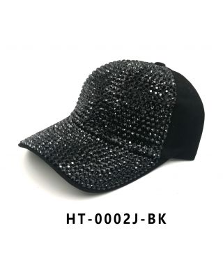 HT-0002J BK STUD BLING HAT